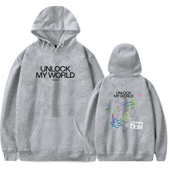 Fromis 9 Merch Unlock My World Hoodie Long Sleeve Fan Merch Tour Album Pullovers Unisex Casual Outfits