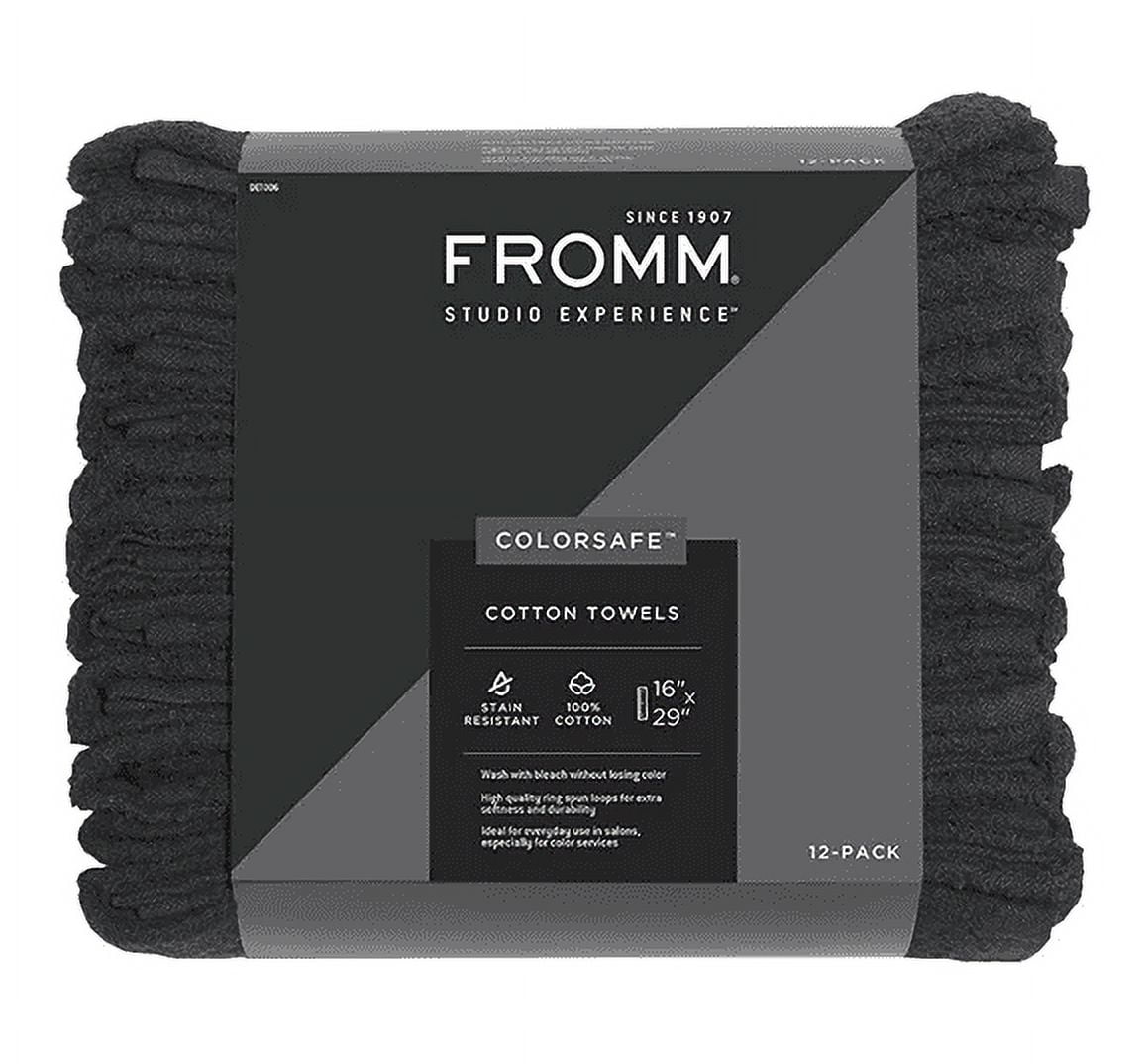 Fromm Colorsafe 12-Pack Cotton Towels - Black