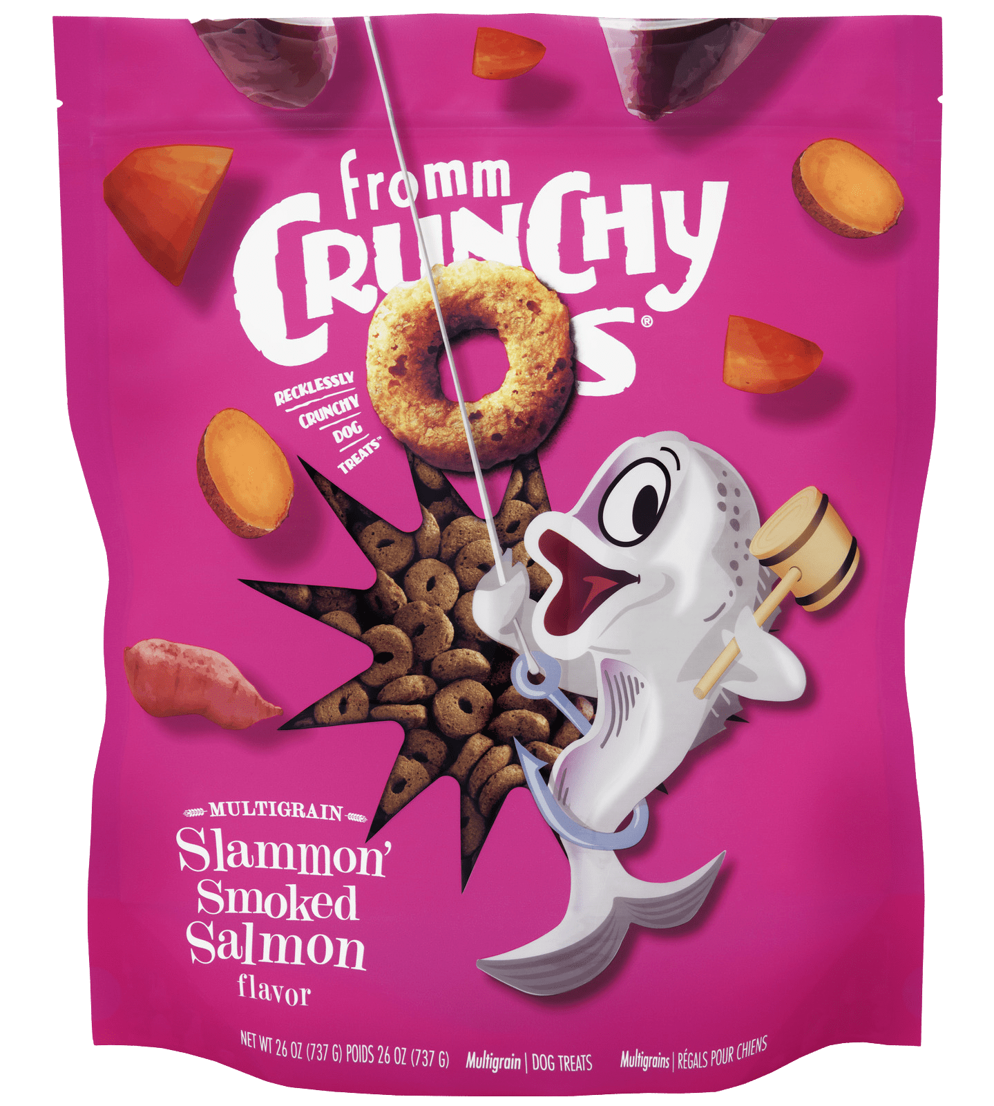 Fromm Crunchy O's Slammon' Smoked Salmon Dog Treats, 26 oz.