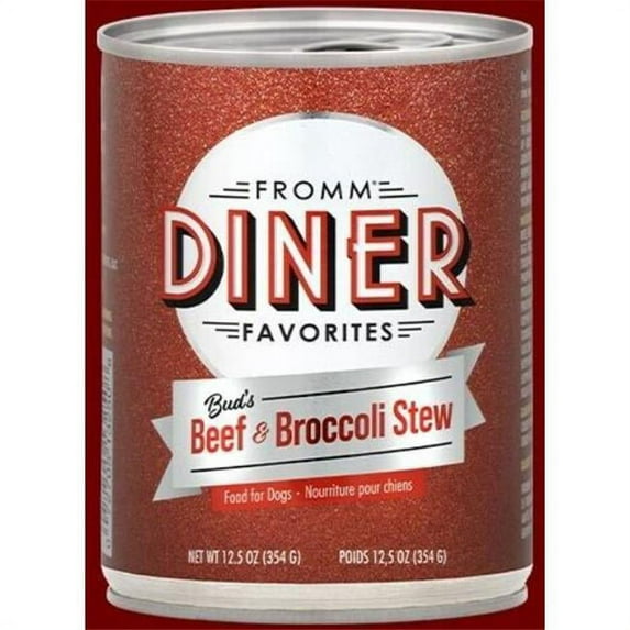 Fromm Family Foods 867473 12.5 oz Diner Favorites Buds Beef & Broccoli Stew Canned Dog Food - Pack of 12