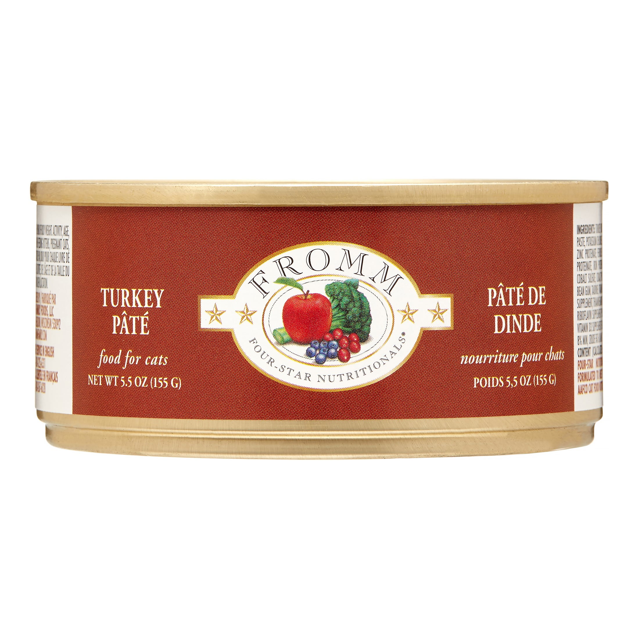 Fromm FourStar Nutritionals Turkey Pate Wet Cat Food 5.5 Oz Pack of 12
