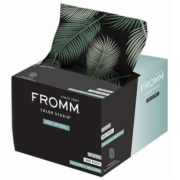 Fromm Palm Print 5″ × 11″ Embossed Pop‑Up Foil – Medium‑Weight 500‑Sheet Color Foil Pack for Balayage & Freehand Techniques