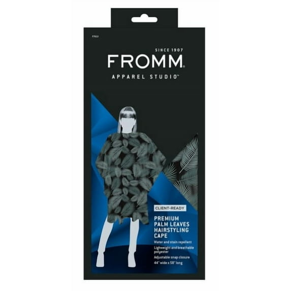 Fromm Premium Client Palms Print Hairstyling Cape – 44″×58″ Waterproof Teflon®‑Coated Salon Cape