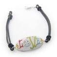 thumbnail image 1 of Fronay 992104 7 & 1.5 in. Fronay Enamel Peace & Love Sterling Silver Cord Bracelet, 1 of 1