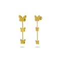 thumbnail image 1 of Fronay Co - Three Little Butterflies Dangling Earrings - Gold Plated Silver, 1 of 2