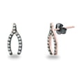 thumbnail image 1 of Fronay Collection 215268P Mini Wishbone Stud Earrings in Rose Gold Sterling Silver, 1 of 1