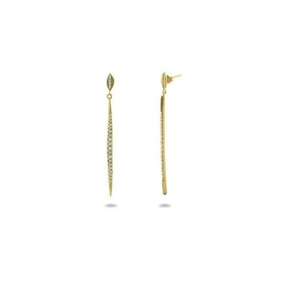 Fronay Collection JE5136G Gold Romper Dangling Earrings in Sterling Silver