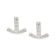 thumbnail image 1 of Fronay Collection Platinum CZ Anchor Designer Women Earring Studs, 1 of 1