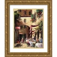 thumbnail image 1 of Fronckowiak, Art 12x14 Gold Ornate Wood Framed with Double Matting Museum Art Print Titled - Piazza, 1 of 4