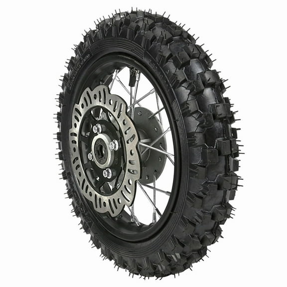 Front 2.50-10 Dirt Bike Tire 10" Disc Brake Tire Rim Wheel Assembly 12mm Bearing for CRF50 XR50 SSR Apollo 50cc 70cc 90cc 110cc 125cc Mini Pit Dirt Bike Monkey Trail Bike Razor