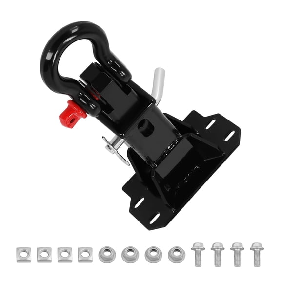 Front 2" Shackle Trailer Hitch Receiver Mount for Polaris Ranger XP 1000 Crew & Bobcat UV34/3400/3600 Series, Carbon Steel Bolt-On Towing Accessory, SKU 37965611