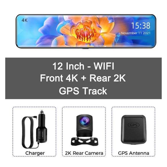 Front 4K 2160P Car Dvr Rear 2K 1440P Camera Rearview Mirror IMX415 Video Recorder GPS Track Auto Registrar Dash Cam ,Effortless Control