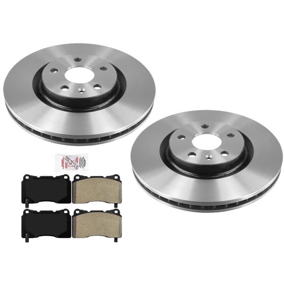 Front 5 LUG Performance Disc Brake Rotors Brake Pads For Cadillac XTS 2013-2019
