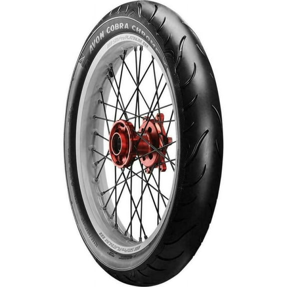 Front AV91 Cobra Chrome 130/70B18RF Blackwall Tire