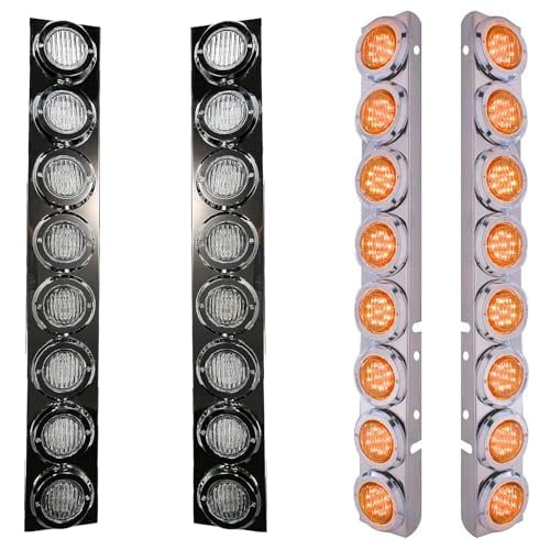 SS FRONT AIR CLEANER BRACKET WITH 8X 9 LED 2 LIGHTS & BEZELS FOR SS FRONT AIR CLEANER BRACKET WITH 8X 9 LED 2 LIGHTS & BEZELS FOR