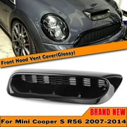 Front Air Hood Vent Scoop Trim For Mini Cooper S R56 R55 2007-2014 Gloss Black  Black Carbon Fiber Look