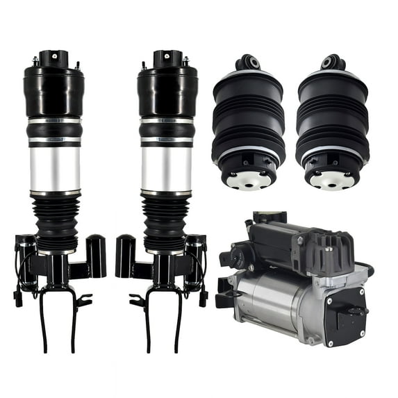 Full Set Front Air Airmatic Suspension Spring Strut-Air Suspension Compressor Pump-Rear Air Suspension Spring Bag For 2004 2005 Mercedes-Benz E320
