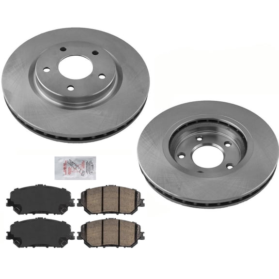 Front AmeriPro BRAKES Coated Disc Brake Rotors & Pads For Nissan Rogue 2021-2023