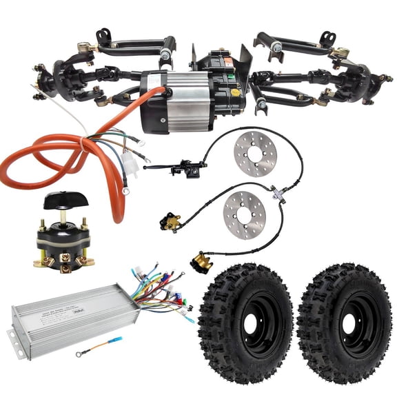 Front Axle Kit 6" Offroad Wheels 48V 1000W Differential Motor ATV Go Kart Quad