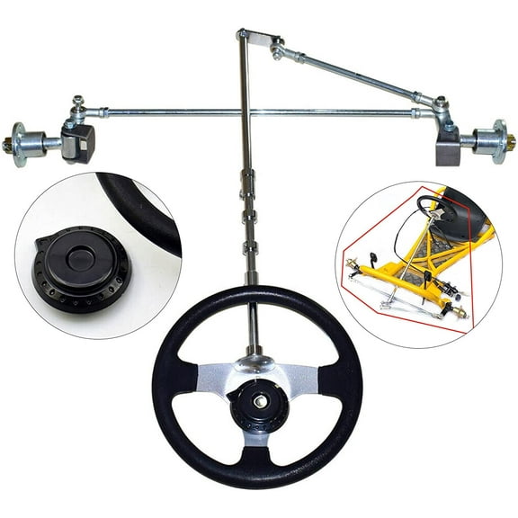 Front Axle Kit Steering Wheel Gear Rack Joint Tie Rod Assy for Go Kart ATV Quad