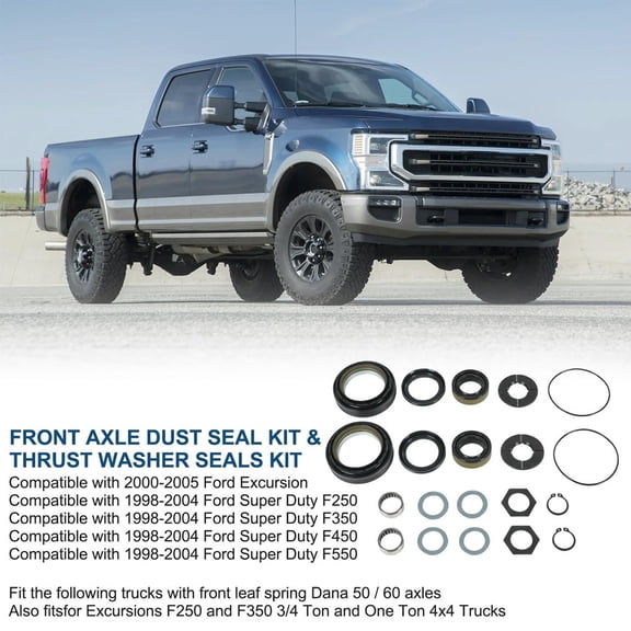 Front Axle Tube Seal Kit & Thrust Washer Snap Ring for Ford F250 F350