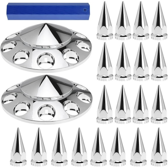 Front Axle Wheel Cover Hubcap Hub Cap for Semi for Truck 33mm Lug Nuts (Spiked)