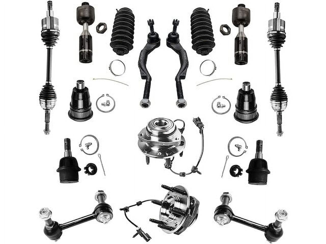 Front Axle Wheel Hub Ball Joint Tie Rod Kit Compatible with 2004