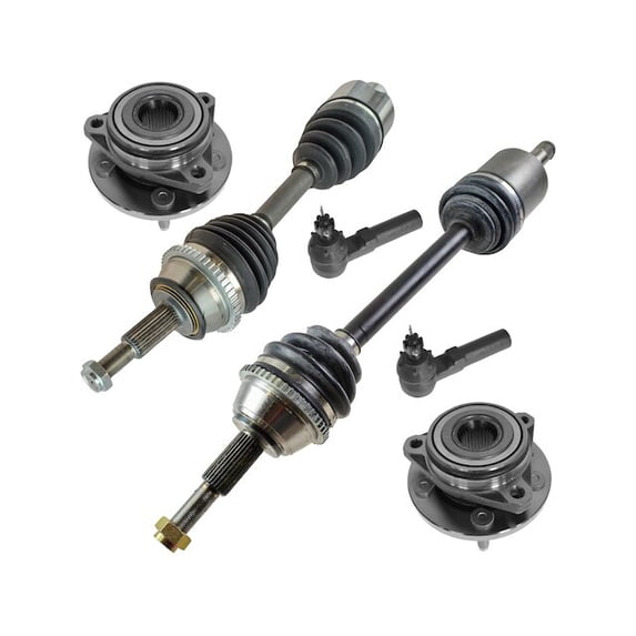 Front Axle Wheel Hub Tie Rod End Kit 6 Piece - Compatible with 2001 - 2003 Ford Windstar 2002