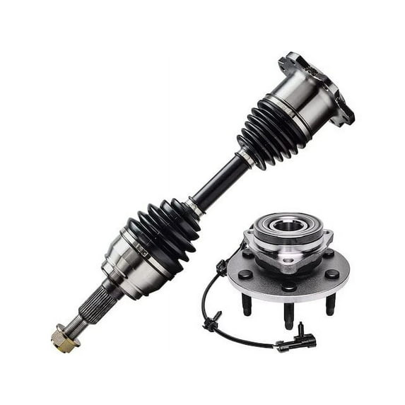 Front Axle and Wheel Hub Assembly Kit - Compatible with 2000 - 2006 GMC Yukon 2001 2002 2003 2004 2005