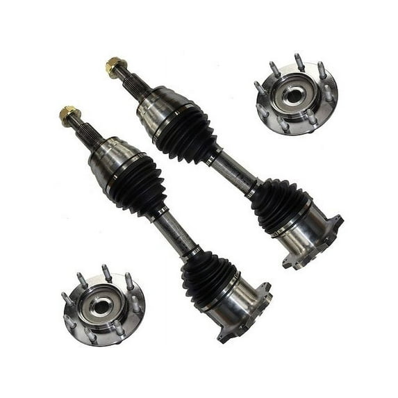 Front Axle and Wheel Hub Assembly Kit - Compatible with 2001 - 2006 GMC Sierra 2500 HD 2002 2003 2004 2005