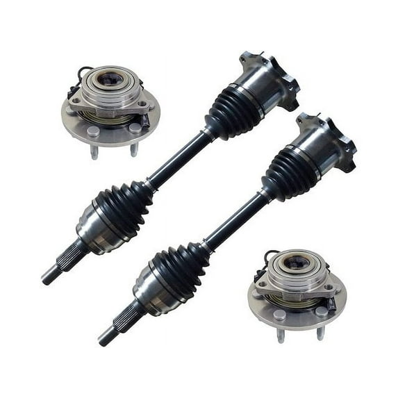 Front Axle and Wheel Hub Assembly Kit - Compatible with 2007 - 2013 GMC Sierra 1500 2008 2009 2010 2011 2012