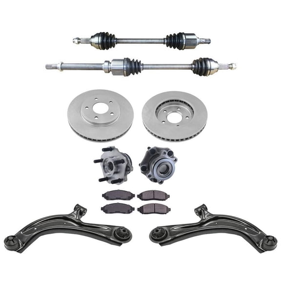 Front Axles Rotors Wheel Hubs Brake Pads & Control Arms for Nissan NV200 13-18