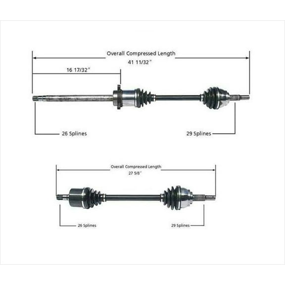 Front Axles for Nissan Quest with 5 Speed Automatic Transmission 2004-2009