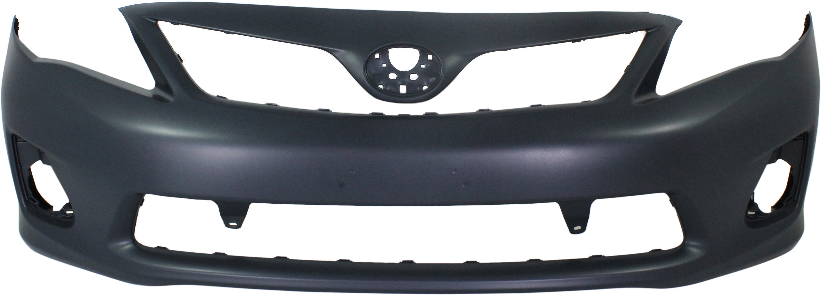 Garage-Pro Primed Front Bumper Cover Kit For 2011-2013 Toyota Corolla (Base CE Models) - Includes Grille, Fog Light Holes