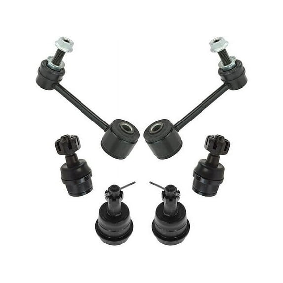 Front Ball Joint Sway Bar Link Kit 6 Piece - Compatible with 2018 Jeep Wrangler JK