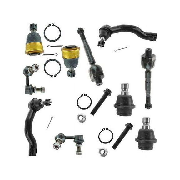Front Ball Joint Sway Bar Link Tie Rod End Kit 10 Piece - Compatible with 2005 - 2019 Nissan Frontier 2006 2007 2008 2009 2010 2011 2012 2013 2014 2015 2016 2017 2018