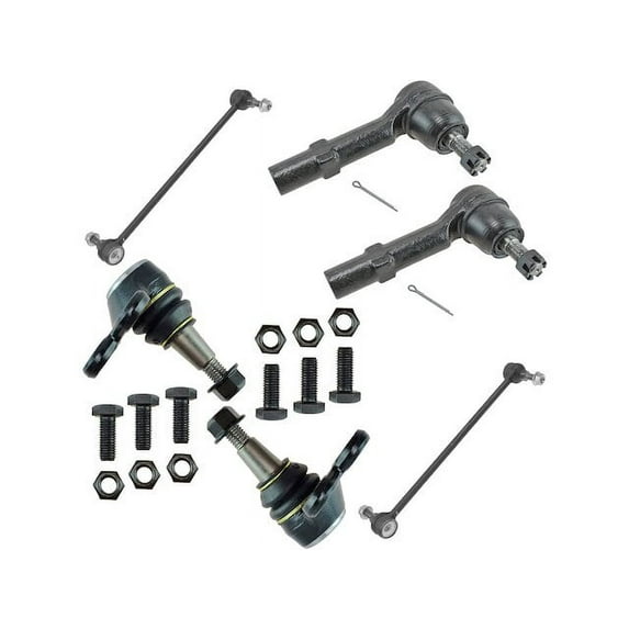 Front Ball Joint Sway Bar Link Tie Rod End Kit 6 Piece - Compatible with 2009 - 2017 Chevy Traverse 2010 2011 2012 2013 2014 2015 2016