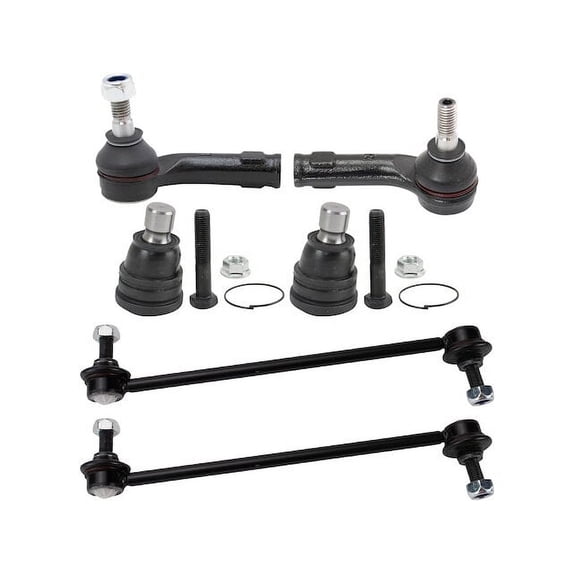 Front Ball Joint Sway Bar Link Tie Rod End Kit 6 Piece - Compatible with 2011 - 2018 Ford Fiesta 2012 2013 2014 2015 2016 2017