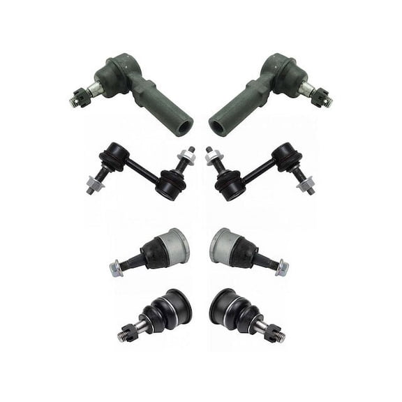 Front Ball Joint Sway Bar Link Tie Rod End Kit 8 Piece - Compatible with 2004 - 2009 Cadillac XLR 2005 2006 2007 2008