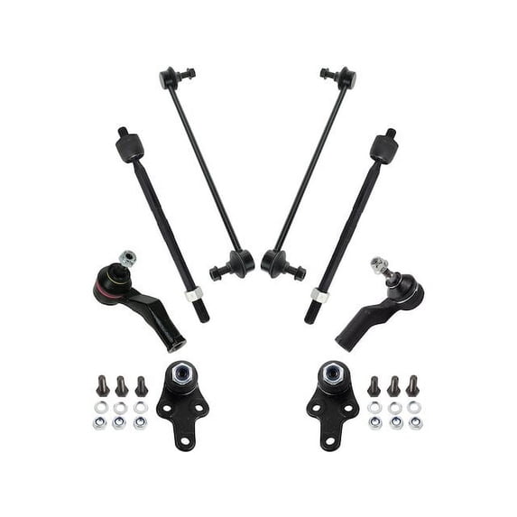 Front Ball Joint Sway Bar Link Tie Rod End Kit 8 Piece - Compatible with 2006 - 2013 Volvo C70 2007 2008 2009 2010 2011 2012
