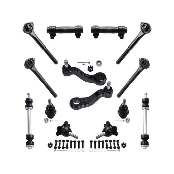 Front Ball Joint Sway Bar Link Tie Rod End Kit - Compatible with 1995 - 2000 GMC K2500 1996 1997 1998 1999