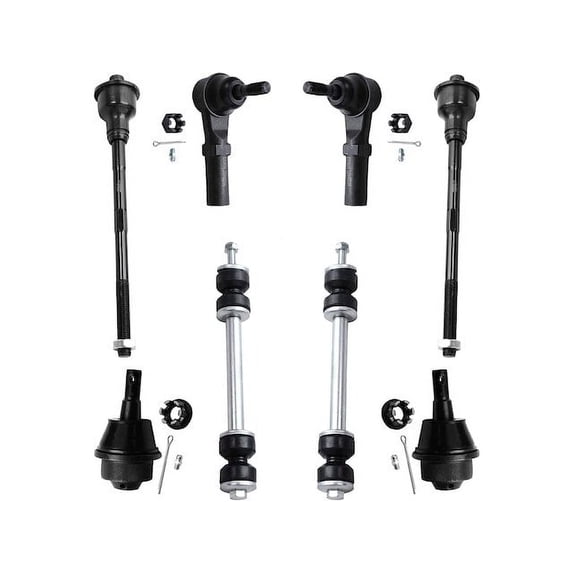 Front Ball Joint Sway Bar Link Tie Rod End Kit - Compatible with 2001 - 2004 Chevy Silverado 2500 2002 2003
