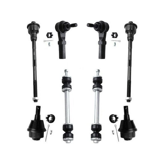 Front Ball Joint Sway Bar Link Tie Rod End Kit - Compatible with 2001 - 2010 Chevy Silverado 2500 HD 2002 2003 2004 2005 2006 2007 2008 2009
