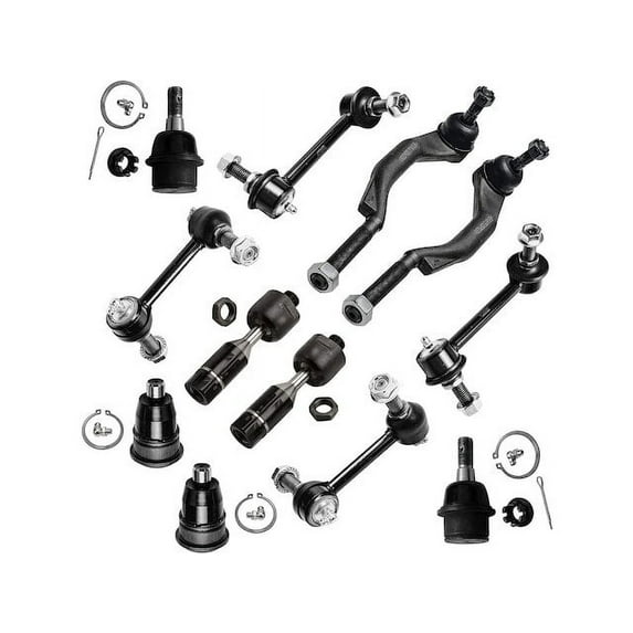 Front Ball Joint Sway Bar Link Tie Rod End Kit - Compatible with 2004 - 2006 Chevy Trailblazer EXT 2005