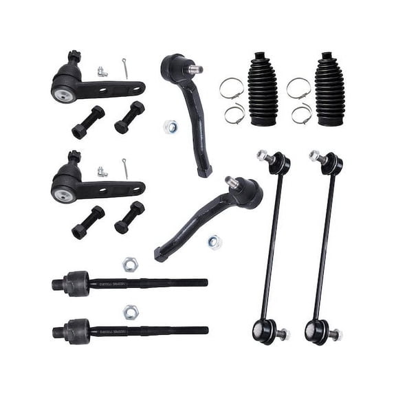 Front Ball Joint Sway Bar Link Tie Rod End Kit - Compatible with 2004 - 2011 Chevy Aveo 2005 2006 2007 2008 2009 2010