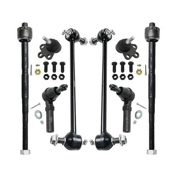 Front Ball Joint Sway Bar Link Tie Rod End Kit - Compatible with 2010 - 2017 Chevy Equinox 2.4L 4-Cylinder 2011 2012 2013 2014 2015 2016