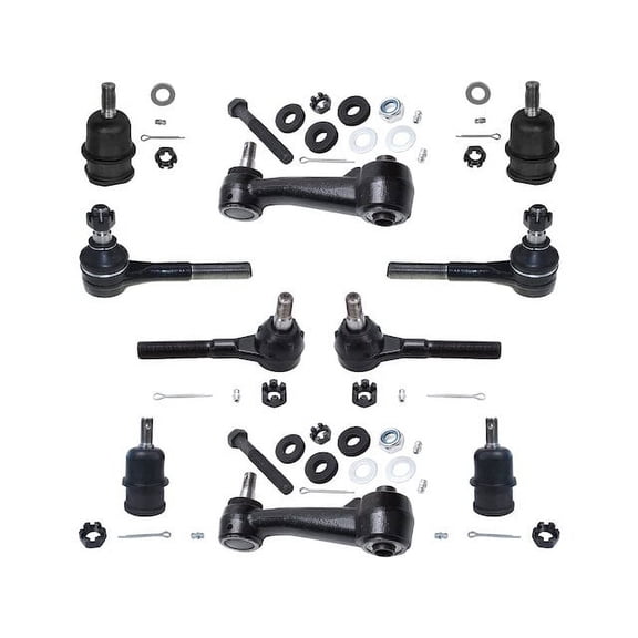 Front Ball Joint Tie Rod End Idler Arm Kit - Compatible with 1981 - 1994 Dodge B250 Base 1982 1983 1984 1985 1986 1987 1988 1989 1990 1991 1992 1993