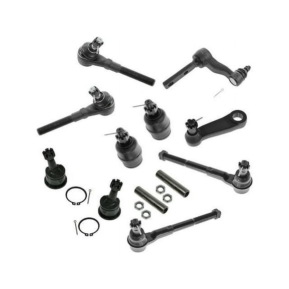 Front Ball Joint Tie Rod Pitman Idler Arm Kit 12 Piece - Compatible with 2004 Ford F-150 Heritage RWD