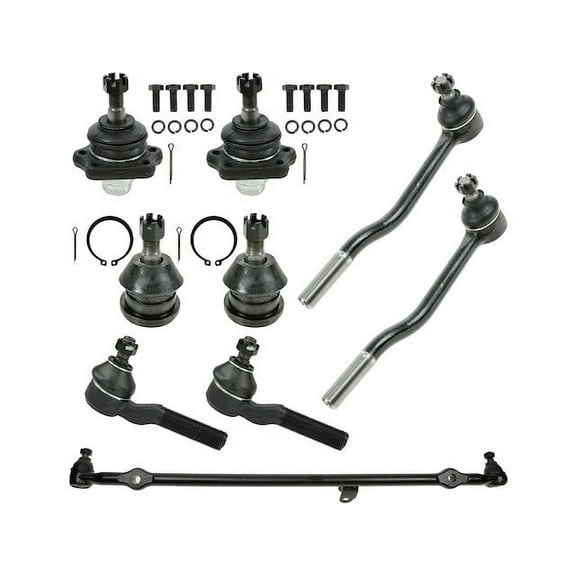 Front Ball Joint Tie Rod and Center Link Kit 9 Piece - Compatible with 1986 - 1994 Nissan D21 RWD 1987 1988 1989 1990 1991 1992 1993