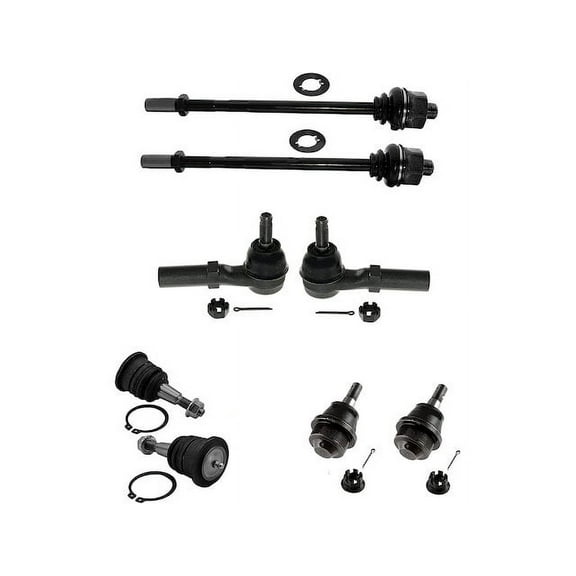 Front Ball Joint and Tie Rod End Kit - Compatible with 2001 - 2010 Chevy Silverado 2500 HD 2002 2003 2004 2005 2006 2007 2008 2009